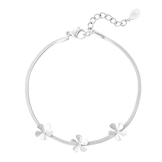 Armband Basic Bloemetjes zilver