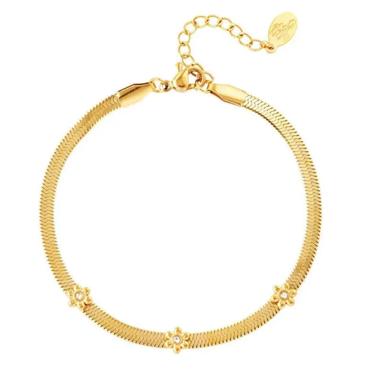 Armband Bloemetjes goud