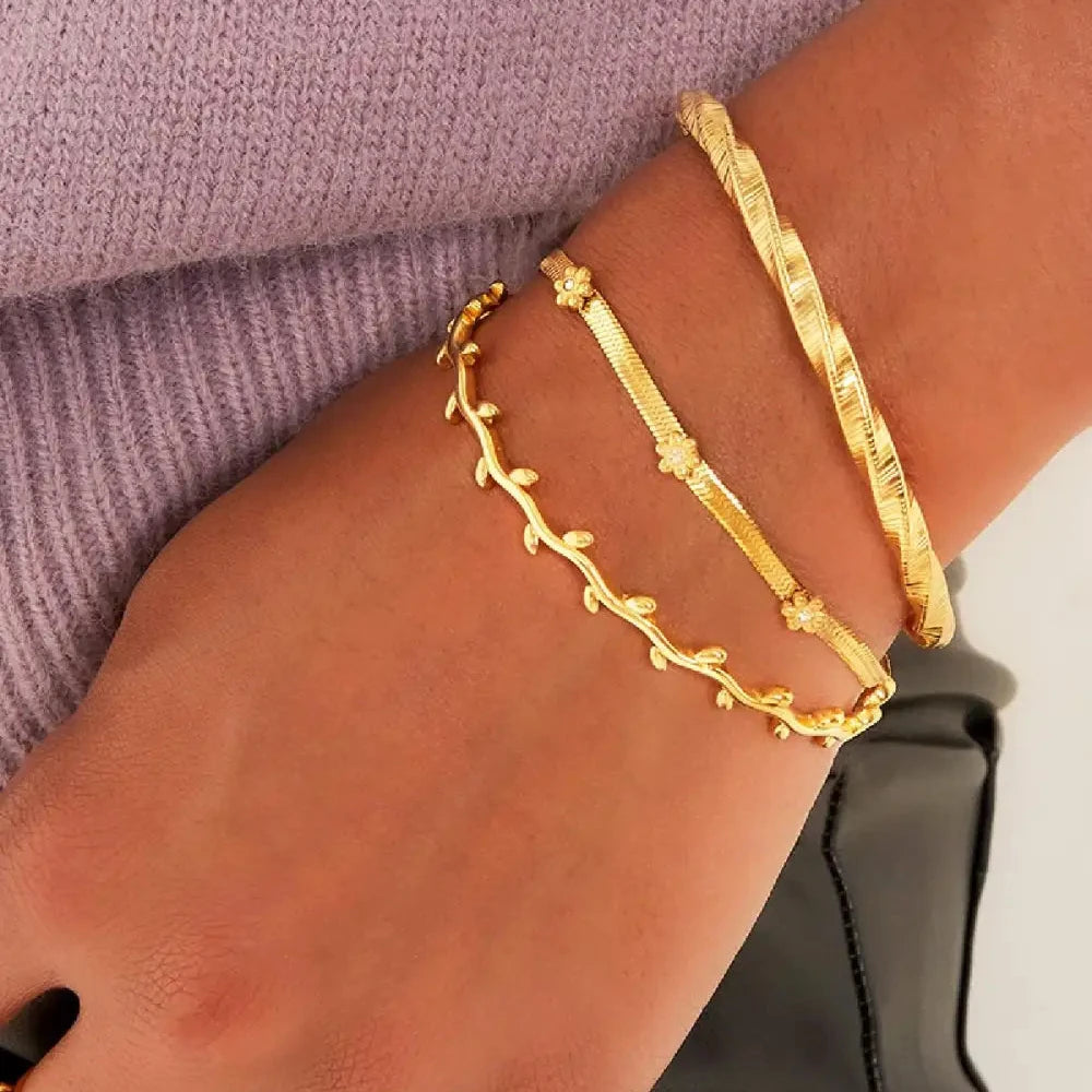Armband Bloemetjes goud model