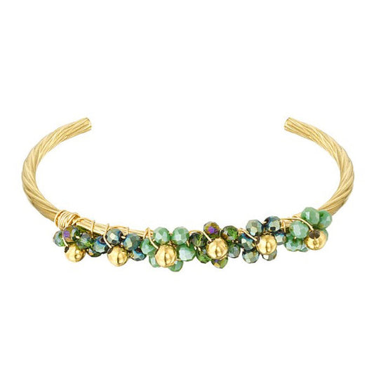 Armband Bloom Bangle goud groen