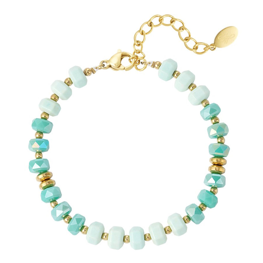 Armband Colorful Wrap goud turquoise