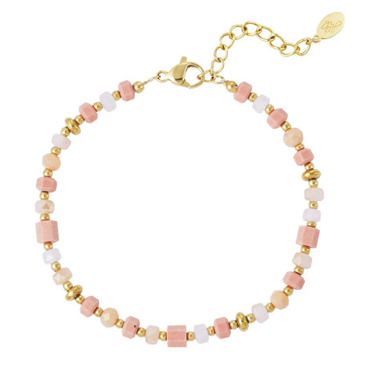 Armband Kleurrijk Festival goud roze