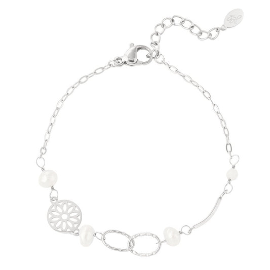 Armband Linked met Parels zilver