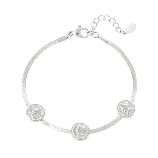 Armband Lucky Coins zilver