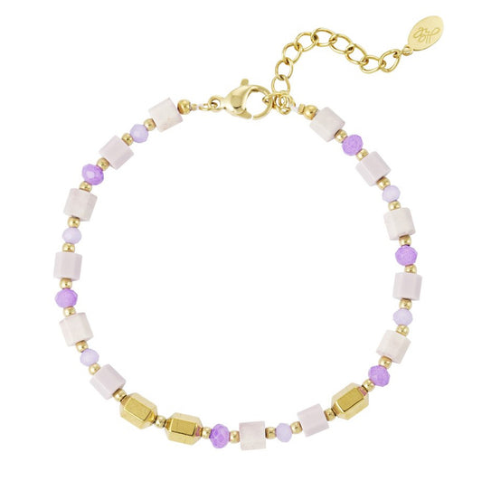 Armband Vivid Vibes goud lila
