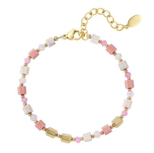 Armband Vivid Vibes goud roze