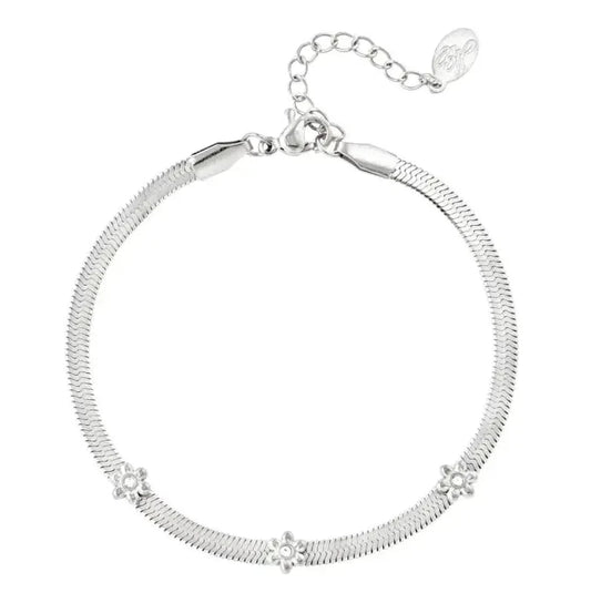 Armband Bloemetjes zilver