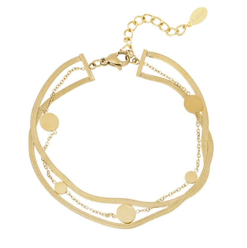 Armband Dubbele Coin goud