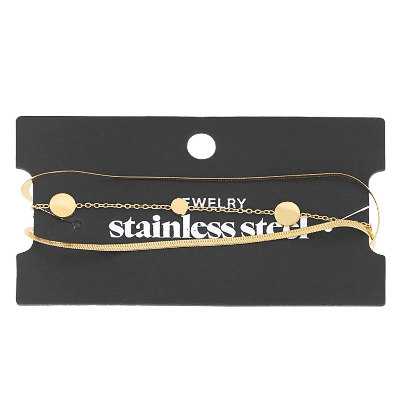 Armband Dubbele Coin goud verpakking