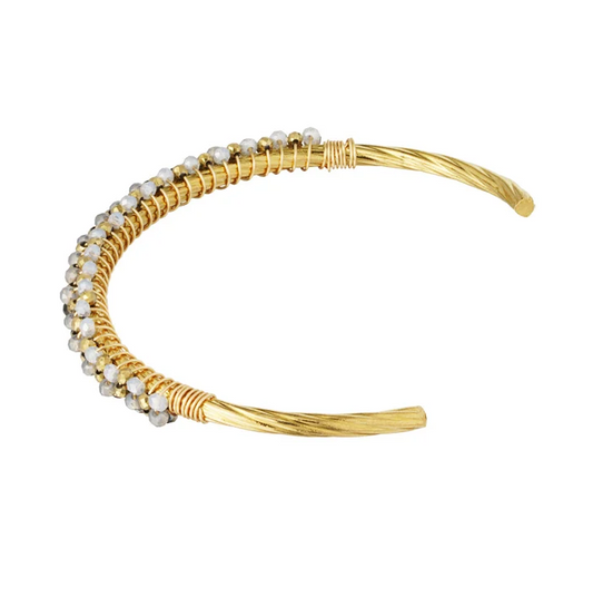 Armband Fiesta goud zwart grijs zijkant