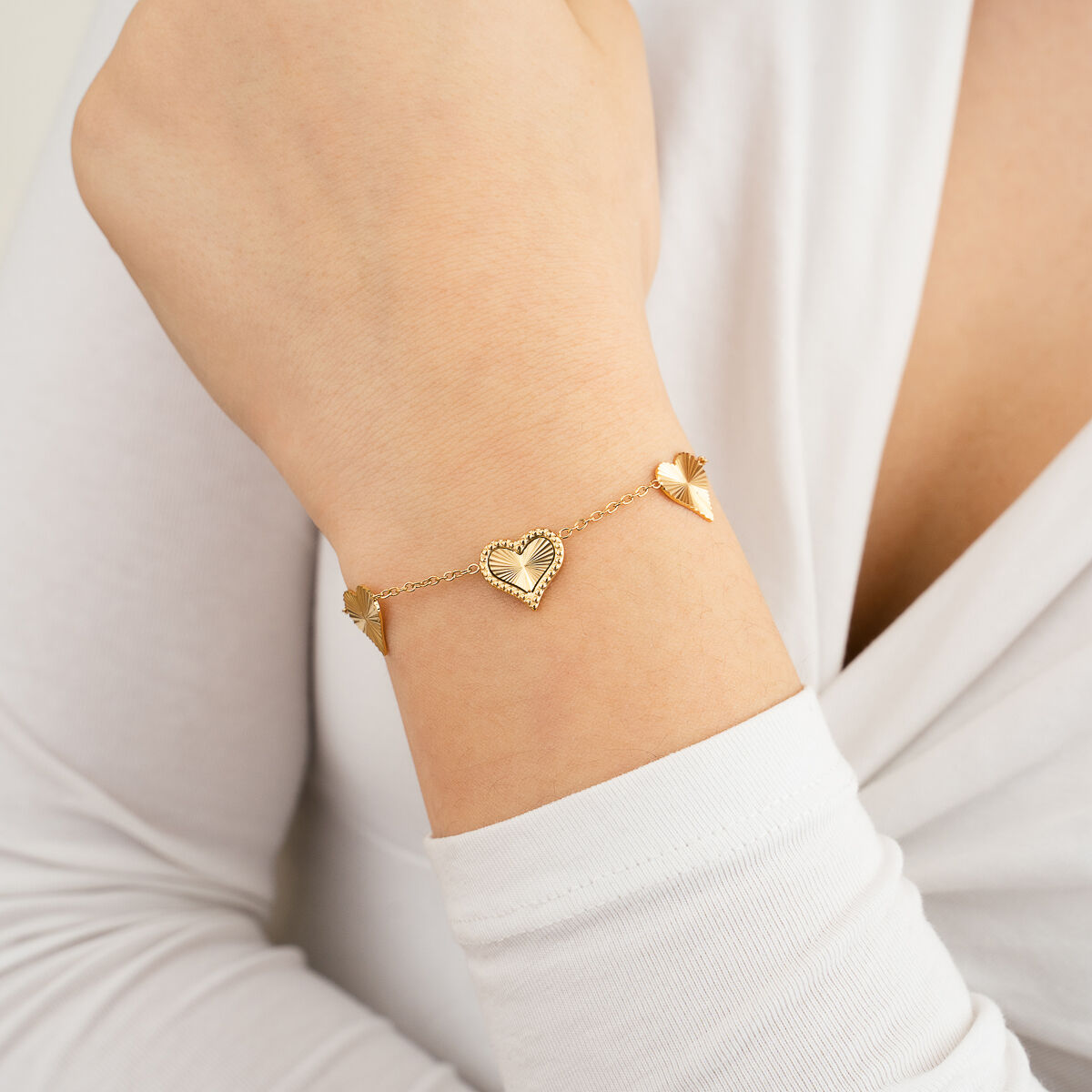 Armband Hartjes goud sfeer