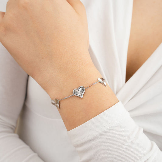 Armband Hartjes zilver sfeer