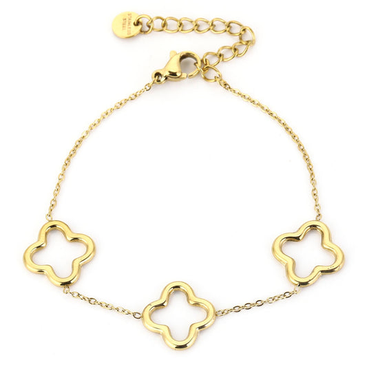 Armband Klavers goud