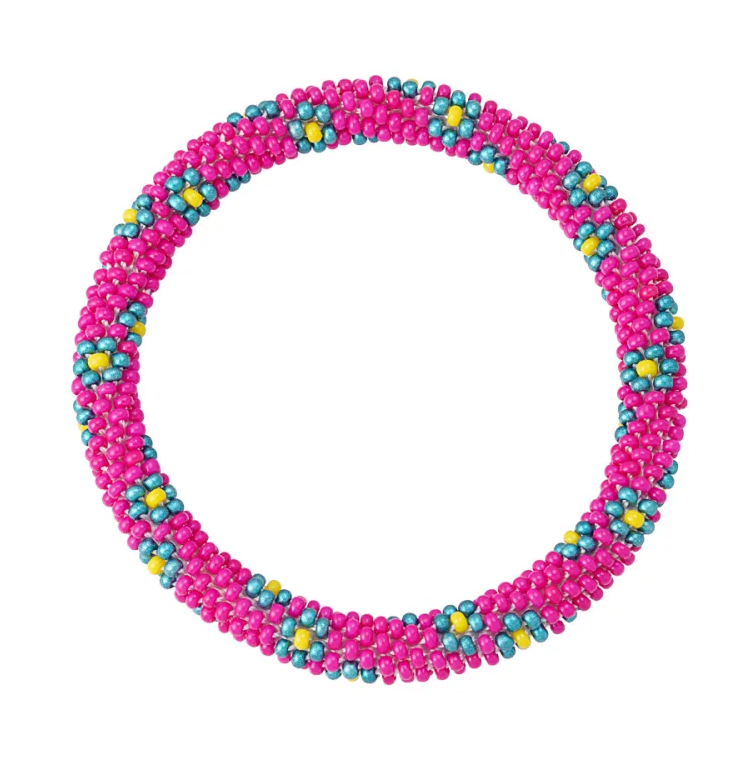 Armband Kralen Figuur fuchsia