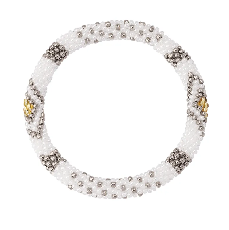 Armband Kralen Figuur wit zilver