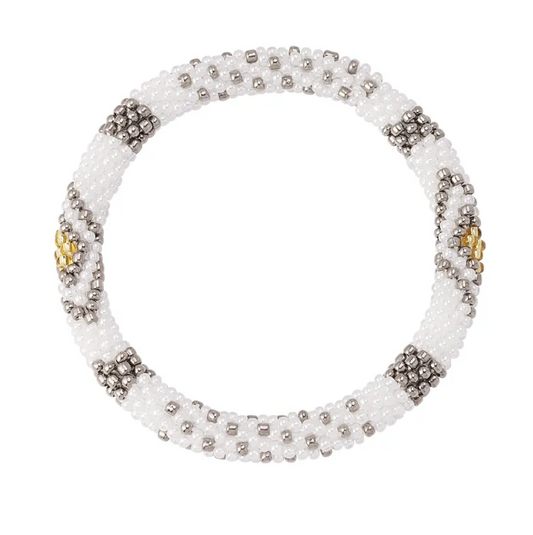 Armband Kralen Figuur wit zilver