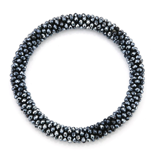 Armband Kralen Strass donkerblauw
