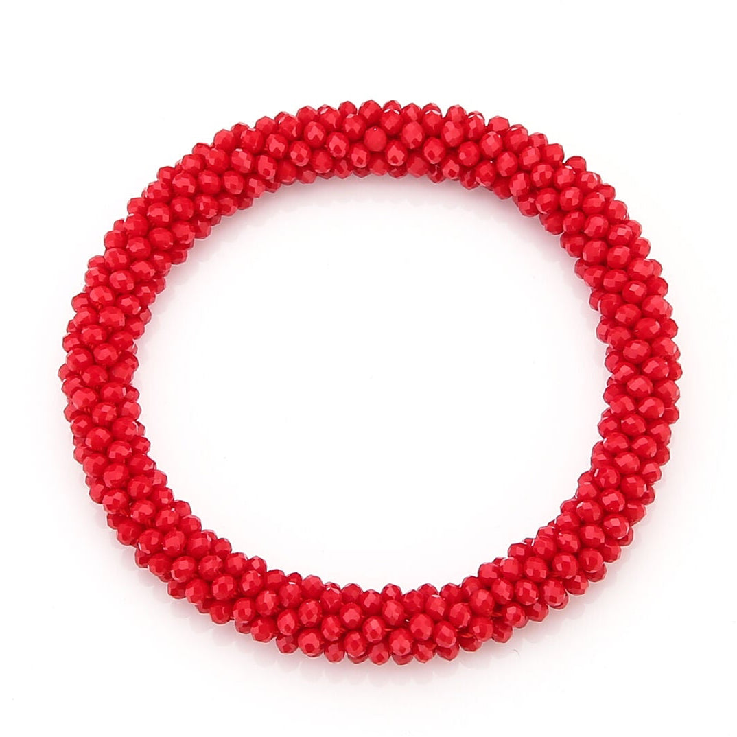 Armband Kralen Strass rood