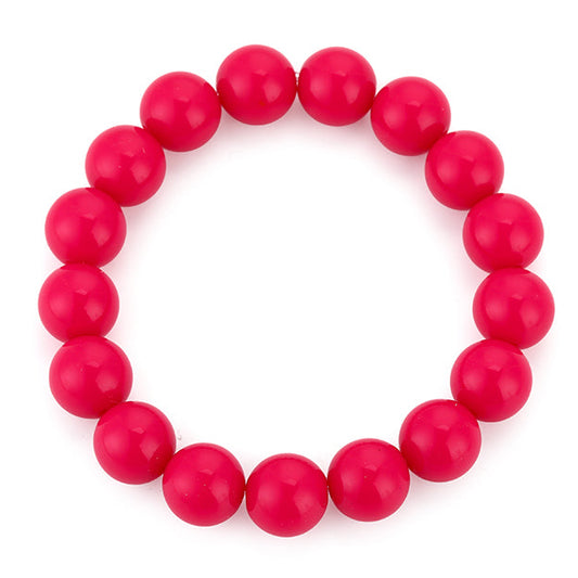 Armband Kralen elastisch fuchsia