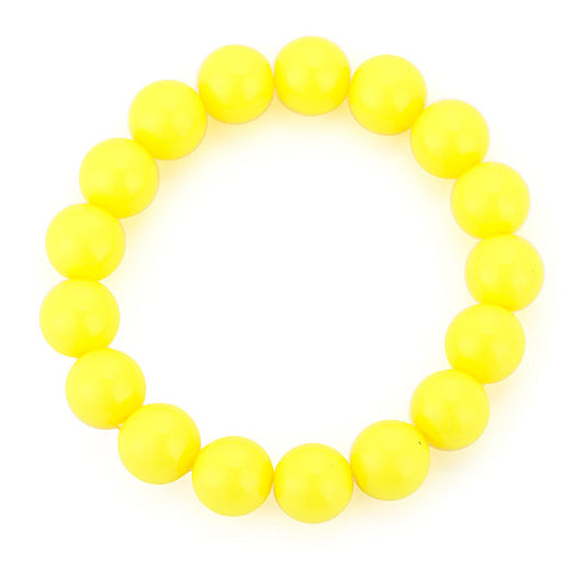 Armband Kralen elastisch geel