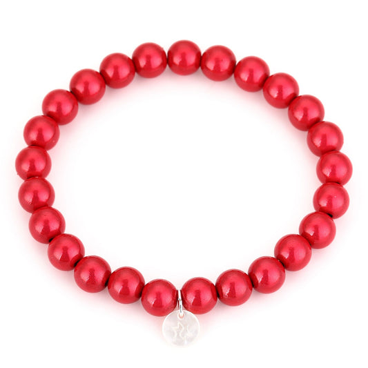 Armband Kralen fuchsia