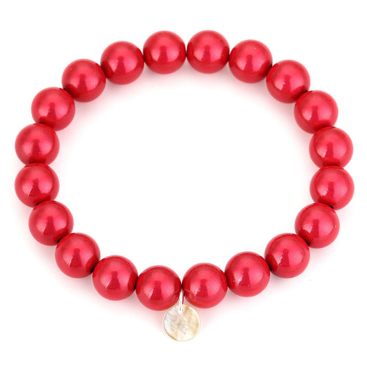 Armband Kralen fuchsia rood voorbeeld