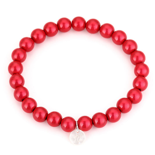 Armband Kralen neon rood
