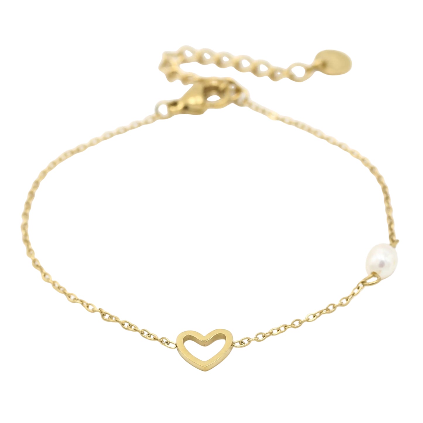 Armband Love met Parel goud