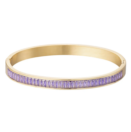 Armband Steentjes goud paars