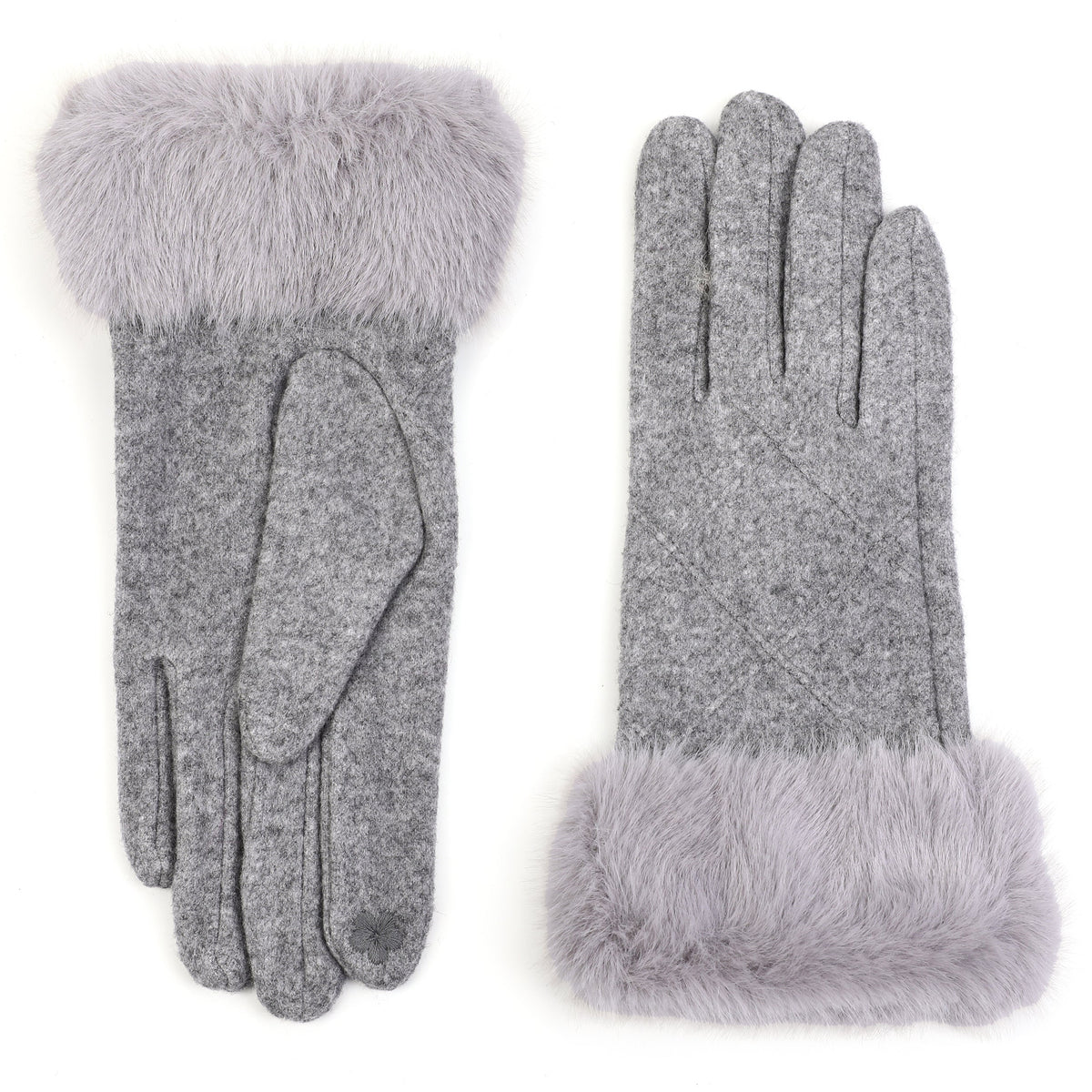 Handschoenen set-van-2 Faux Fur grijs one-size