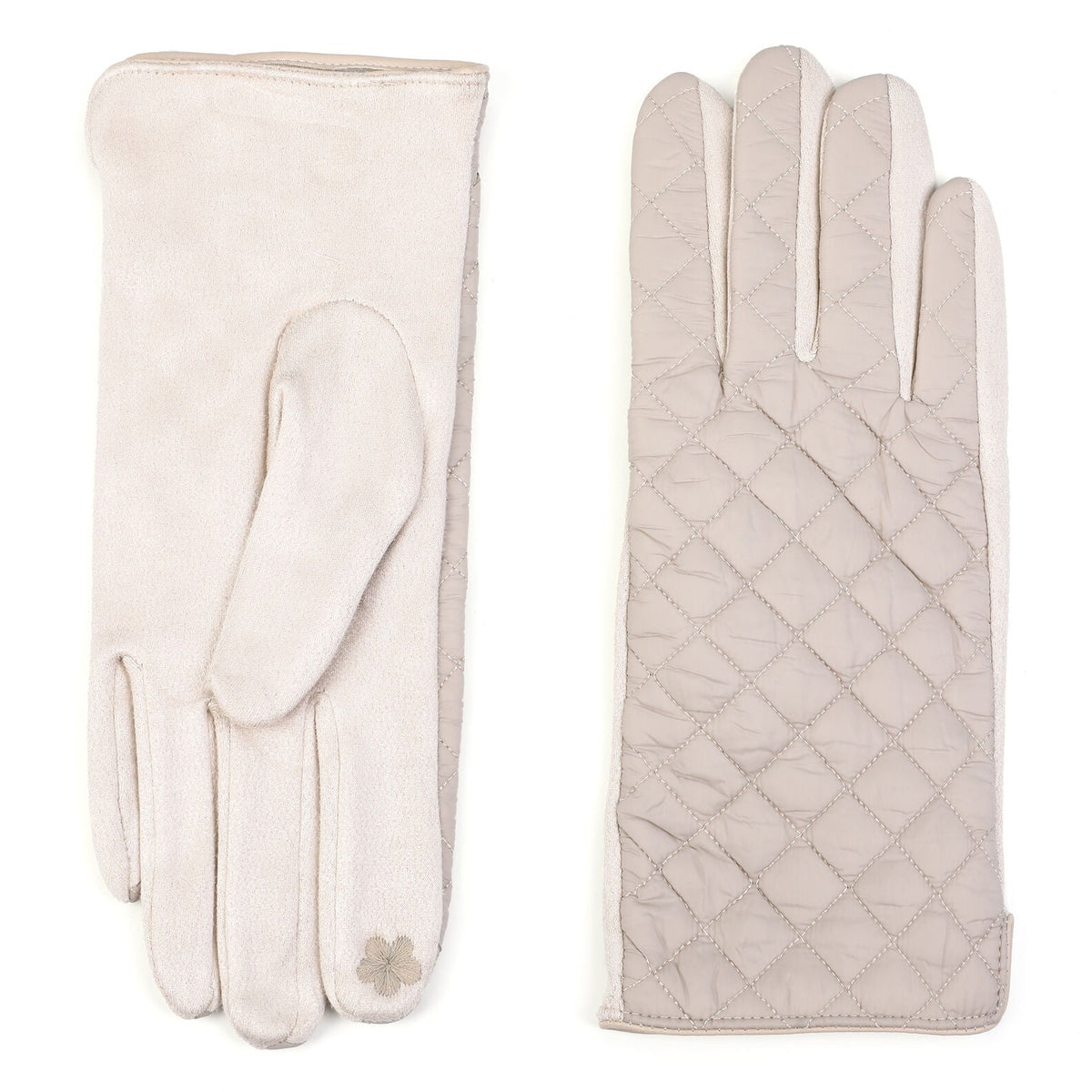 Handschoenen set-van-2 Gewatteerd wit one-size vooraanzicht