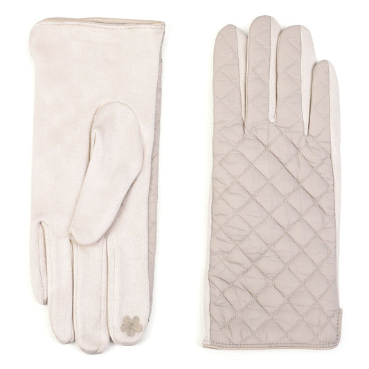 Handschoenen set-van-2 Gewatteerd wit one-size vooraanzicht