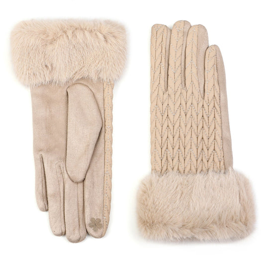 Handschoenen set-van-2 beige one-size