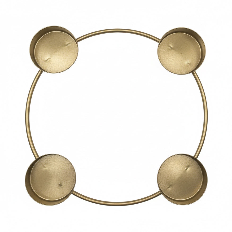 Kaarsenhouder 4 Theelicht goud 20x20cm