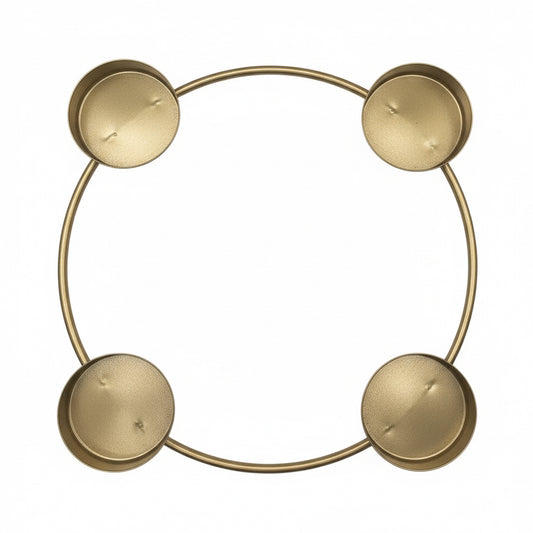 Kaarsenhouder 4 Theelicht goud 20x20cm