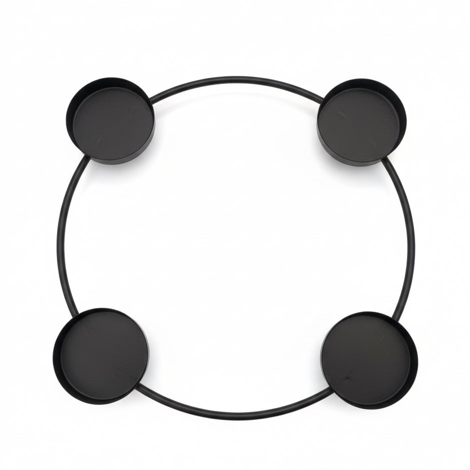 Kaarsenhouder 4 Theelicht zwart 20x20cm