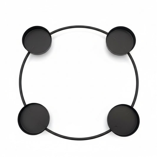 Kaarsenhouder 4 Theelicht zwart 20x20cm