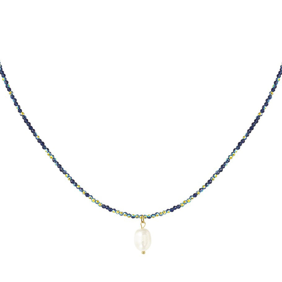 Ketting Fancy Moment Parel donkerblauw