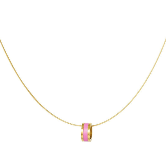 Ketting Gekleurde bedel goud roze