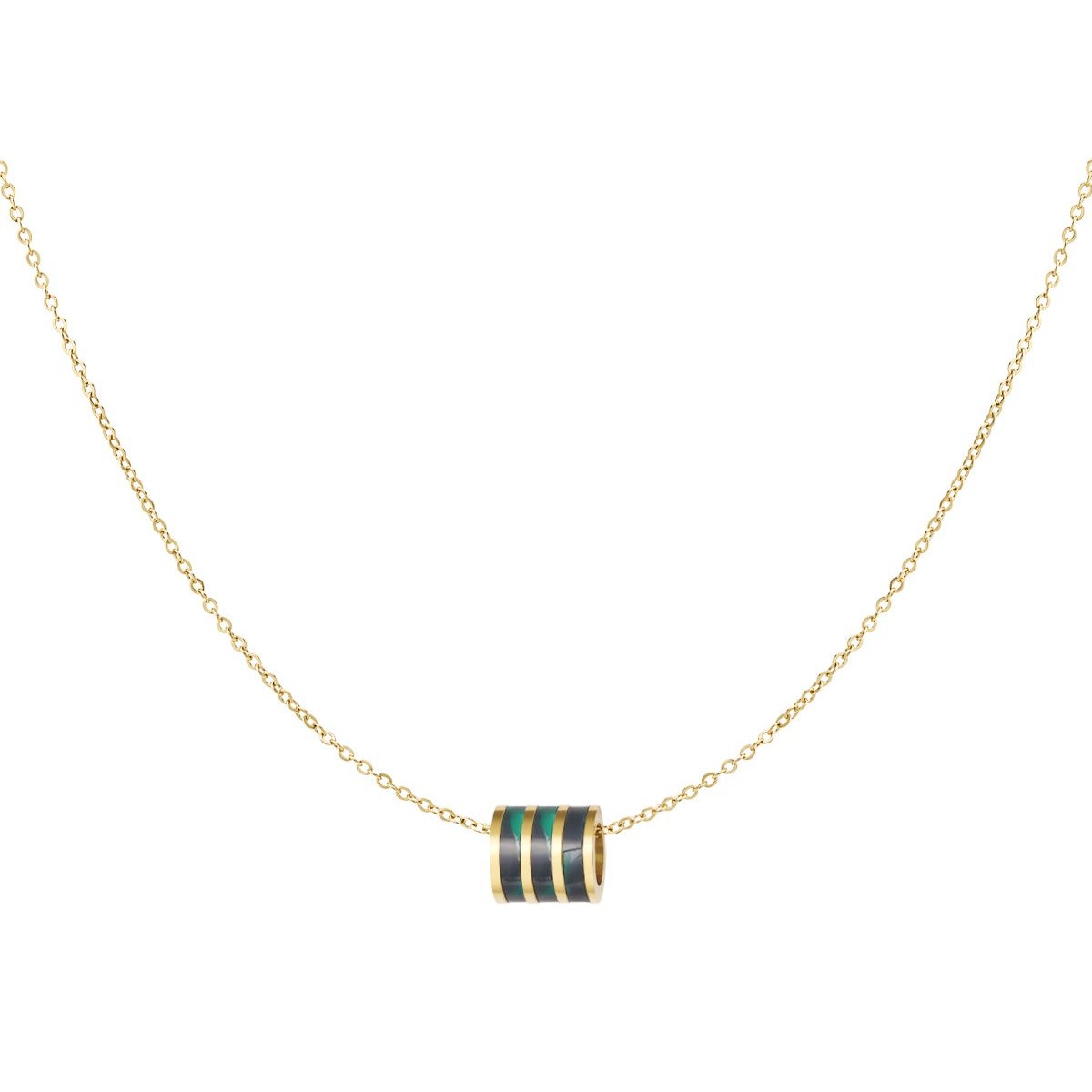 Ketting Ronde bedel goud groen