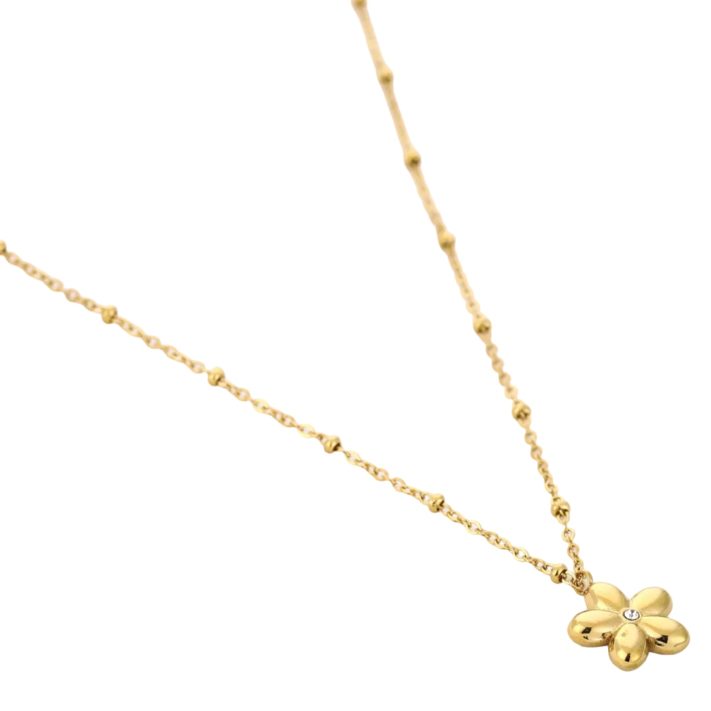 Ketting Bloem goud liggend