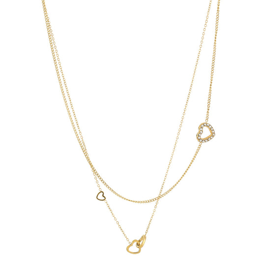 Ketting Dubbel Hartjes goud