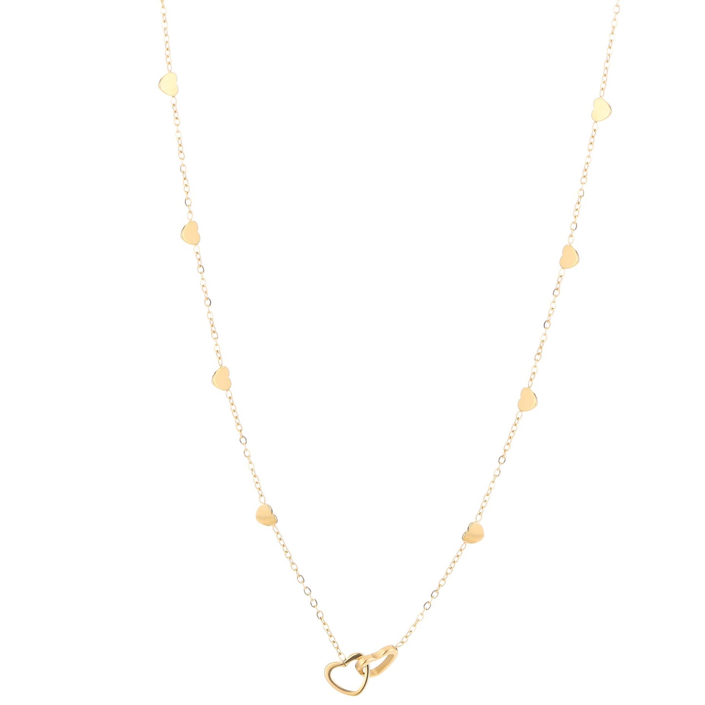 Ketting Friendship Hartjes goud voorzijde