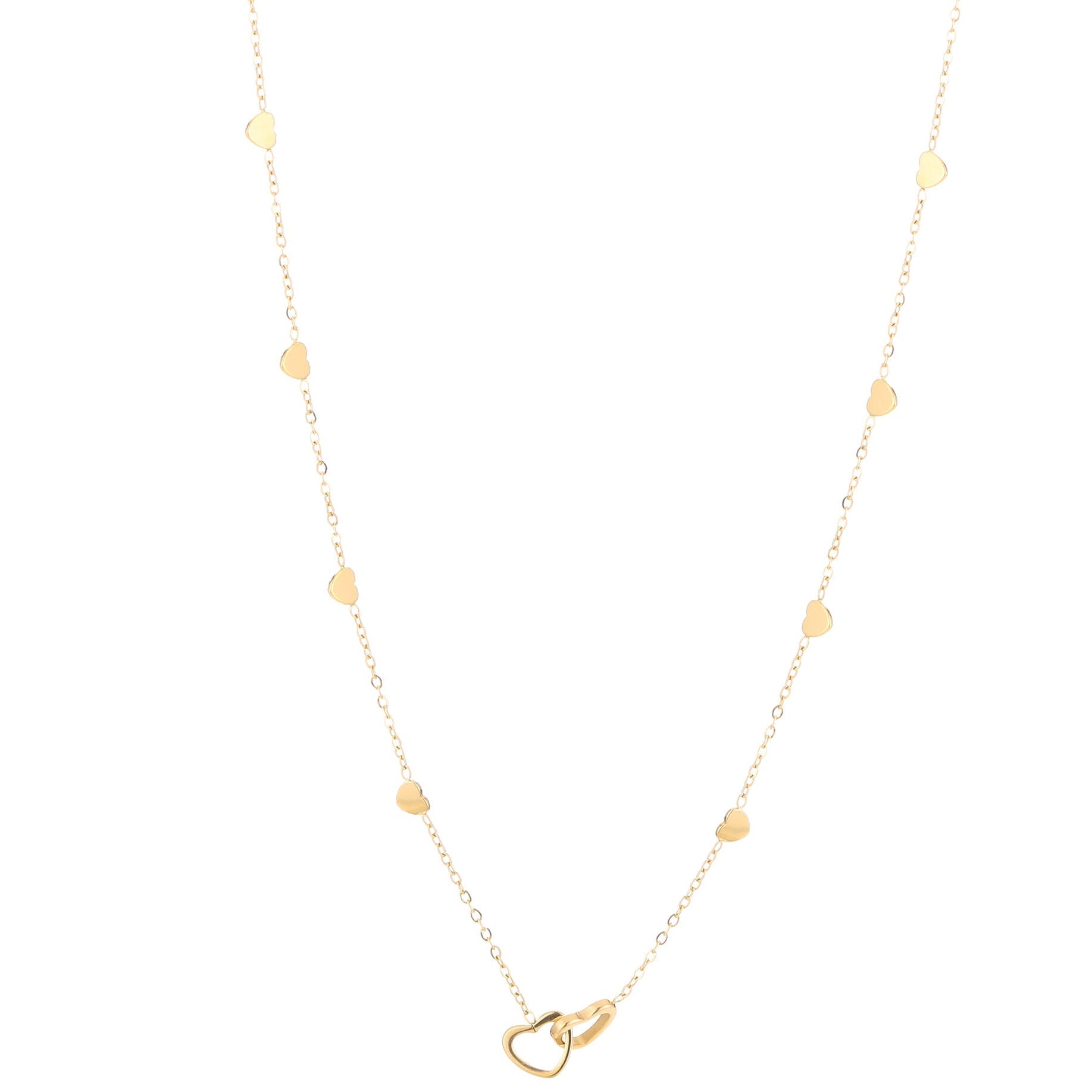 Ketting Friendship Hartjes goud voorzijde