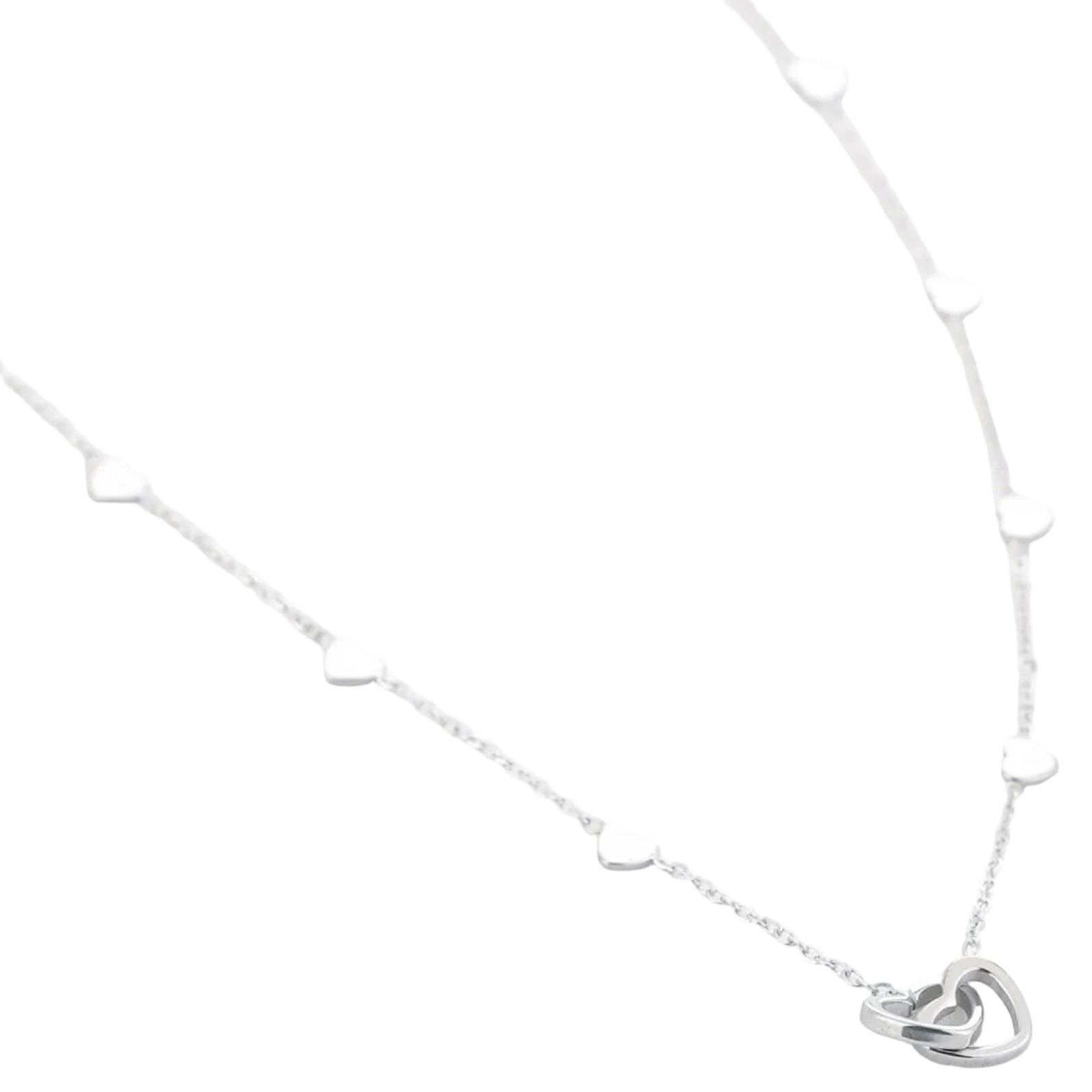 Ketting Friendship Hartjes zilver liggejd