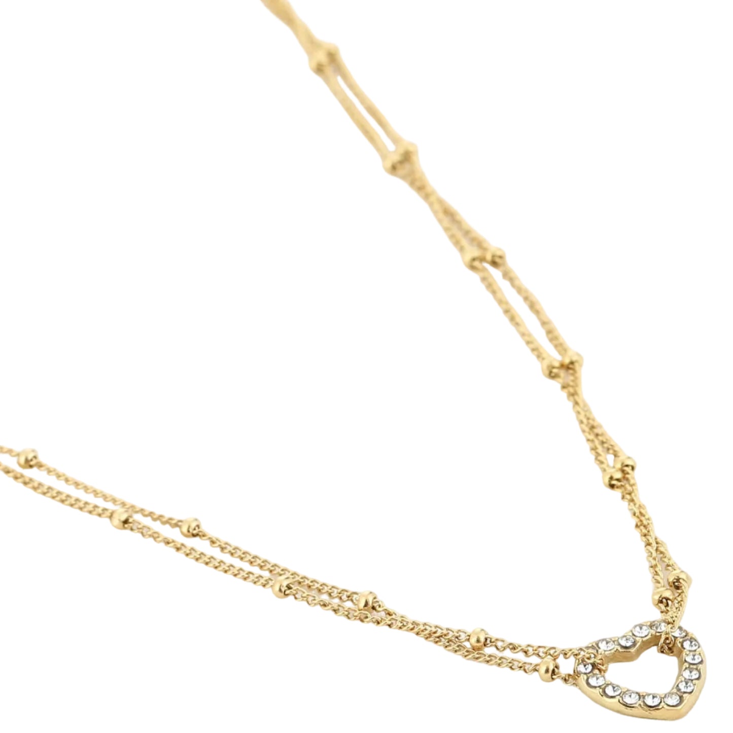 Ketting Hartje goud liggend