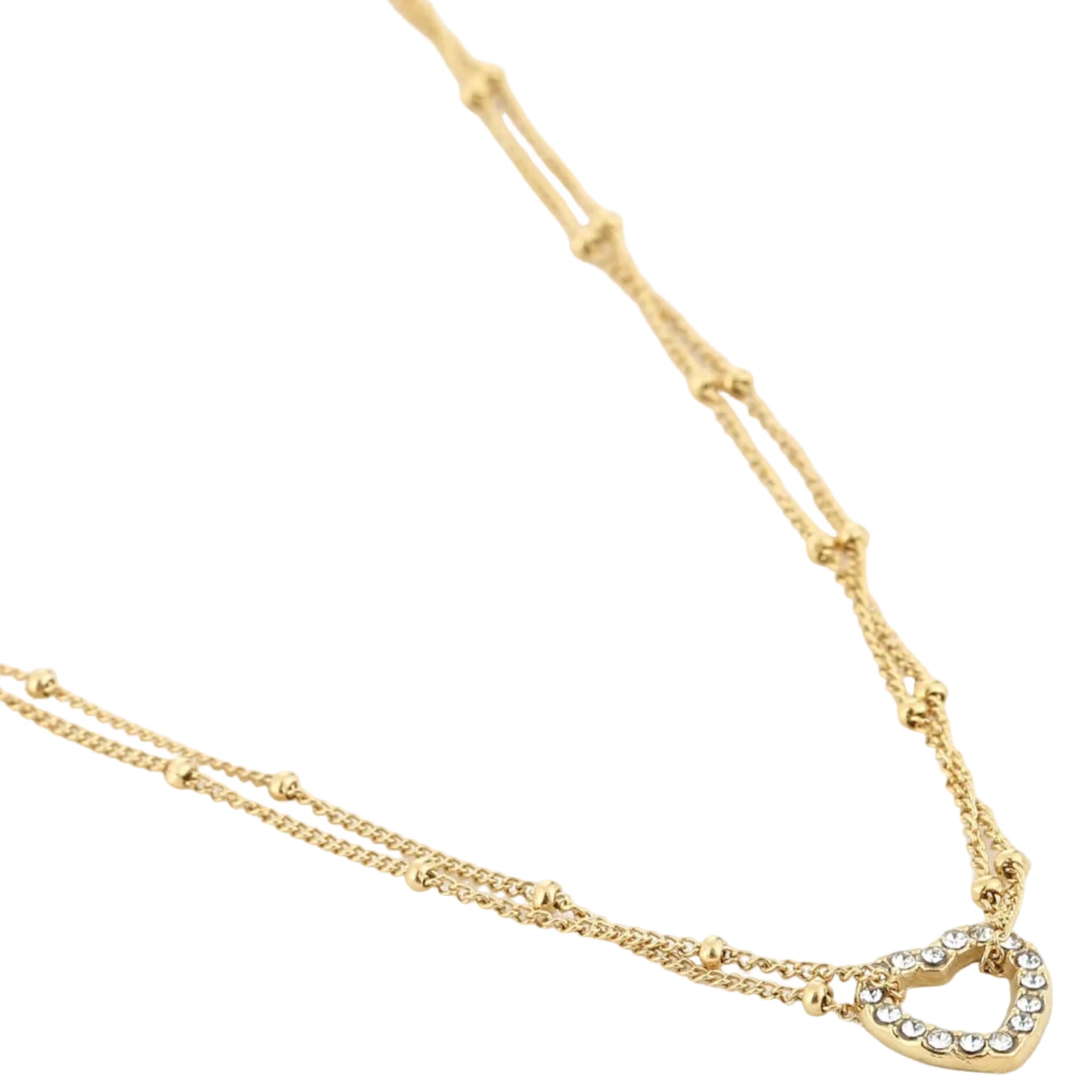 Ketting Hartje goud liggend