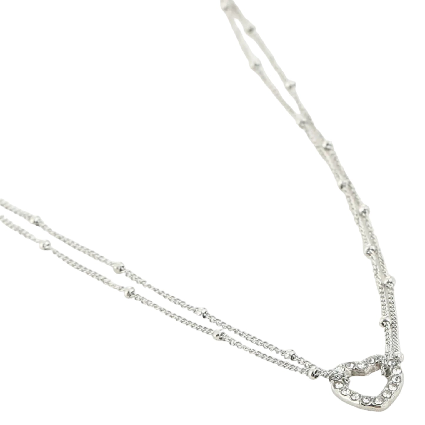 Ketting Hartje zilver liggend