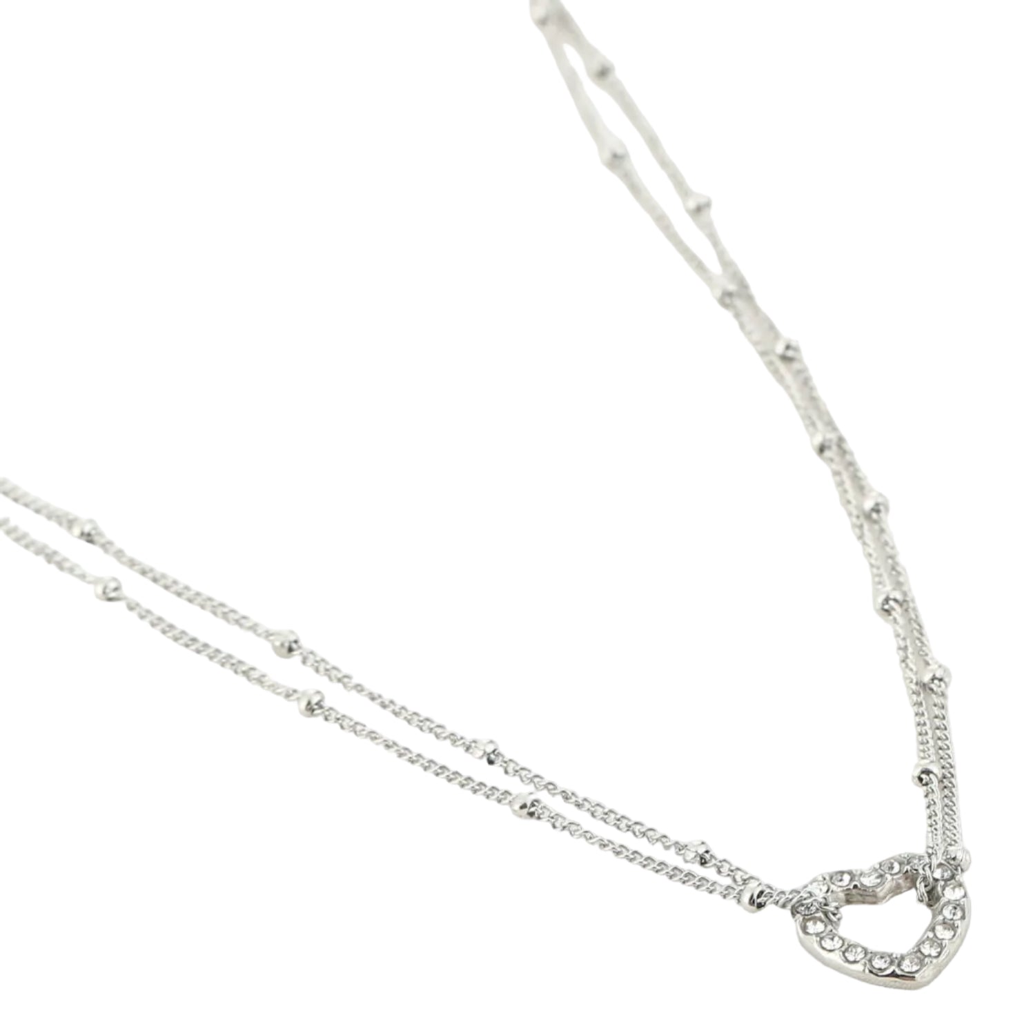 Ketting Hartje zilver liggend