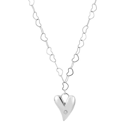 Ketting Hartjes Groot Hart zilver